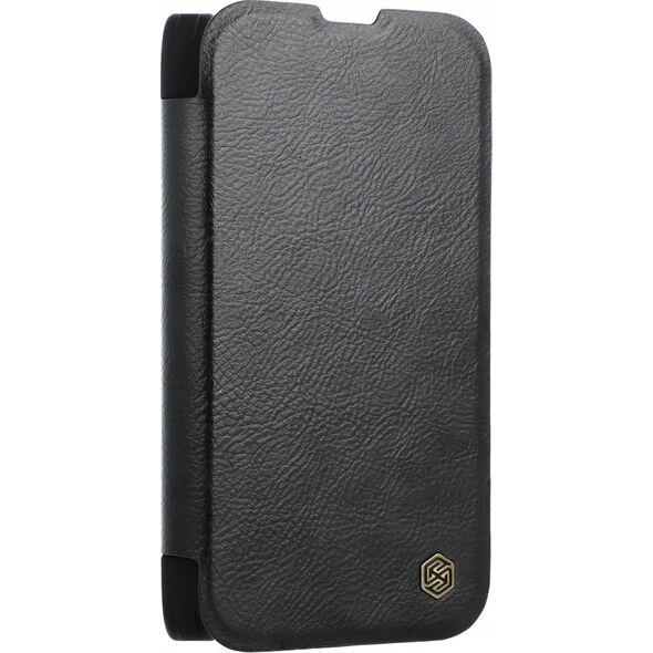 Nillkin Etui Nillkin Qin Prop Leather Case z osłoną na aparat i podstawką na iPhone 16 - czarne 14145295 6902048281936