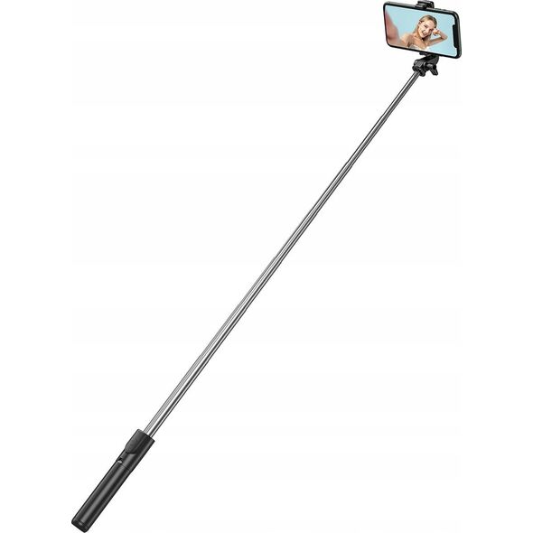Selfie stick Hurtel Selfie stick WHS1Y teleskopowy tripod 1m z uchwytem na telefon - czarny 14146931 5907769360589