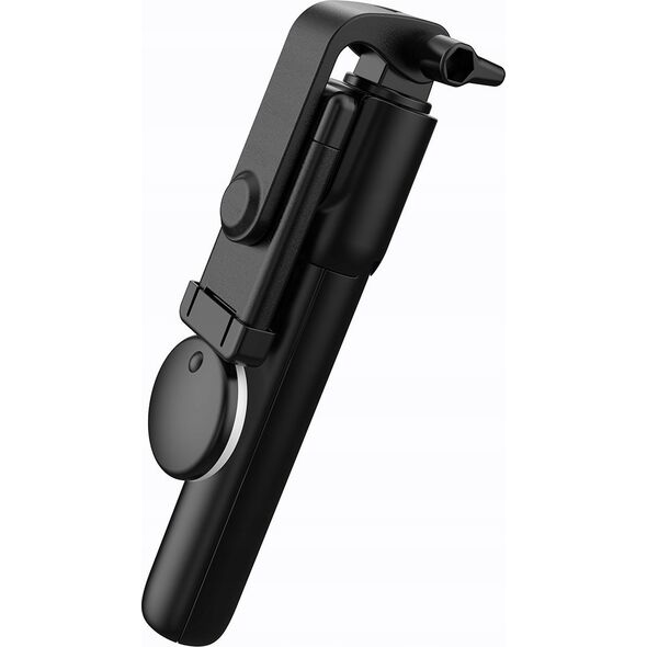 Selfie stick Hurtel Selfie stick WH1YXS teleskopowy tripod 1m z okrągłą lampą i uchwytem na telefon - czarny 14146932 5907769360596