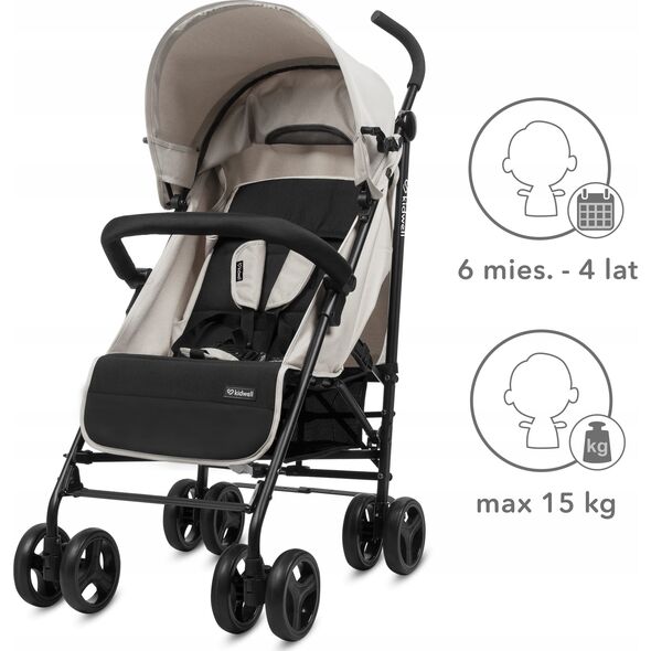 Wózek Kidwell KIDWELL WÓZEK PARASOLKA QUGAR BEIGE/BLACK 5901130105229 14147288 5901130105229