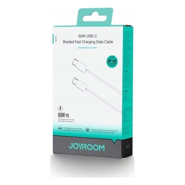 Kabel USB Joyroom Kabel Joyroom S-A45 Ben Series USB-C / USB-C 60W 1m biały 14148985 6941237141262