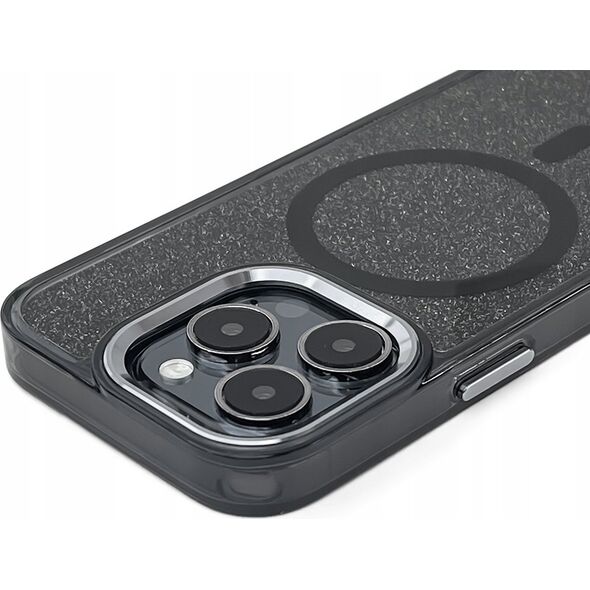 Hurtel Etui Glitter Case MagSafe na iPhone 16 - czarne z brokatem 14150689 5907769363856