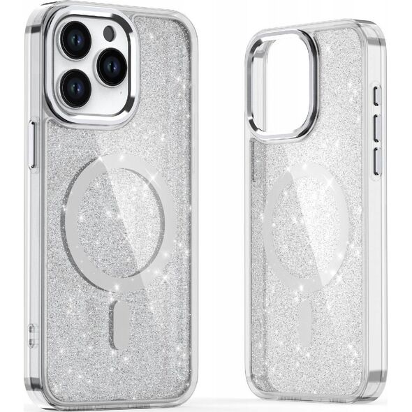 Hurtel Etui Glitter Case MagSafe na iPhone 16 Pro Max - białe z brokatem 14150700 5907769363924