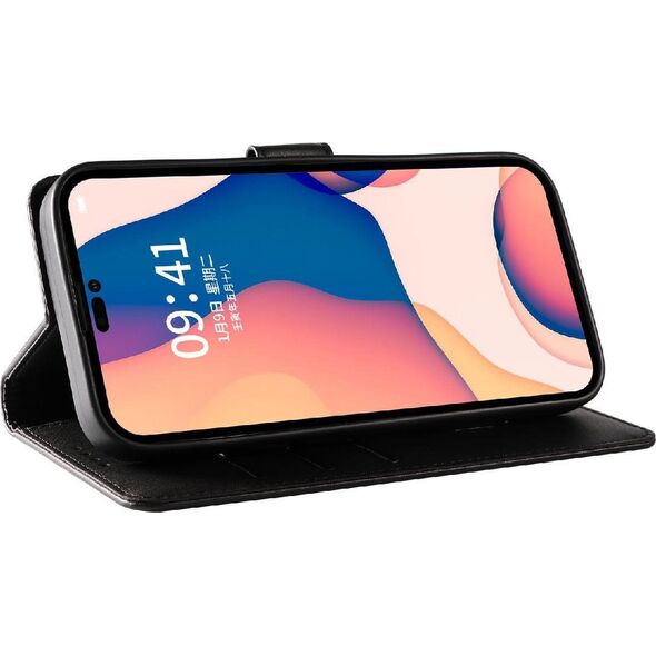 Hurtel Etui Leather Book Case na iPhone 16 Pro Max - czarne 14150717 5907769364099