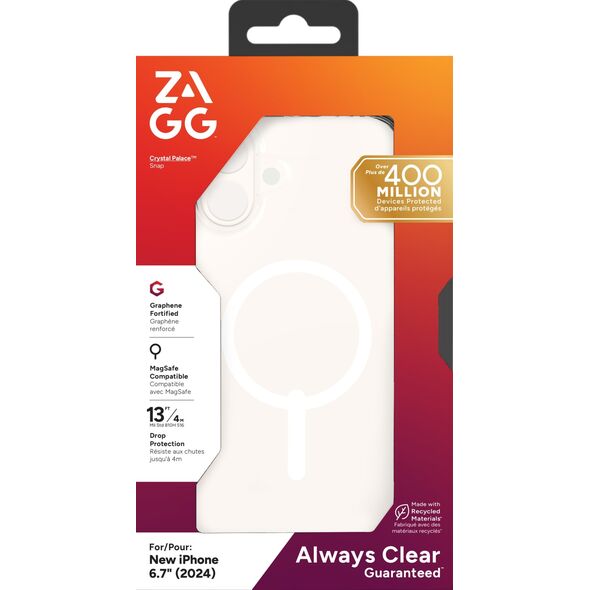 Zagg International ZAGG Crystal Palace Snap - obudowa ochronna do iPhone 16 Plus kompatybilna z MagSafe (clear) 14151536 840390318794