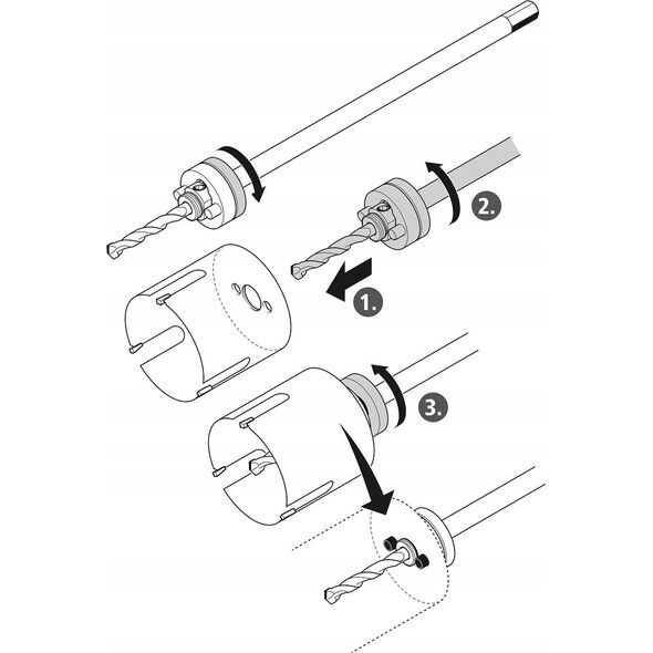 Wolfcraft Trzpień mocujący ekstra długi, wolfcraft 14152805 4006885388802