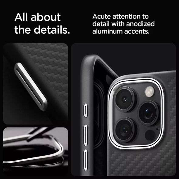 Spigen SPIGEN ENZO ARAMID MAG MAGSAFE IPHONE 16 PRO MAX MATTE BLACK/SILVER 14157154 8809971229531