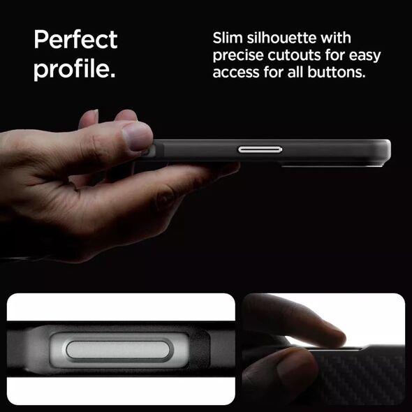 Spigen SPIGEN ENZO ARAMID MAG MAGSAFE IPHONE 16 PRO MAX MATTE BLACK/SILVER 14157154 8809971229531