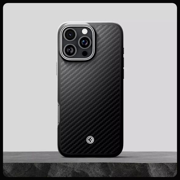 Spigen SPIGEN ENZO ARAMID MAG MAGSAFE IPHONE 16 PRO MAX MATTE BLACK/SILVER 14157154 8809971229531