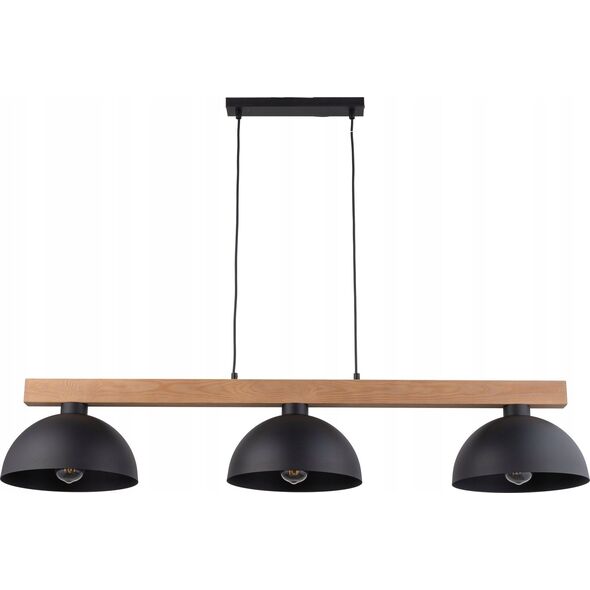 Lampa wisząca TKKRYWULT Tk Lighting Oslo 4710 lampa wisząca zwis 3x15W E27 czarna/drewniana 14158696 5901780547103