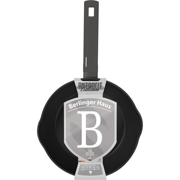 Patelnia Berlinger Haus GŁĘBOKA PATELNIA TYTANOWA 24cm BERLINGER HAUS BH-8120 ANTRACIT 14159010 5999108467424