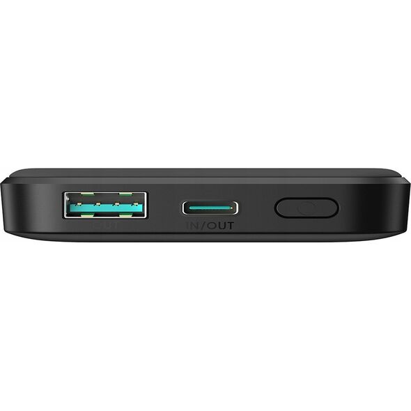 Powerbank Joyroom Powerbank Joyroom JR-W020 Mini 5000mAh USB-A USB-C indukcyjny 20W - czarny + kabel USB-C / USB-C 14165800 6956116713300