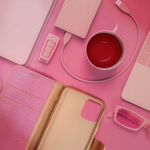 OEM Kabura CANVAS Book do IPHONE 16 Plus różowy 14167819 5903396308819
