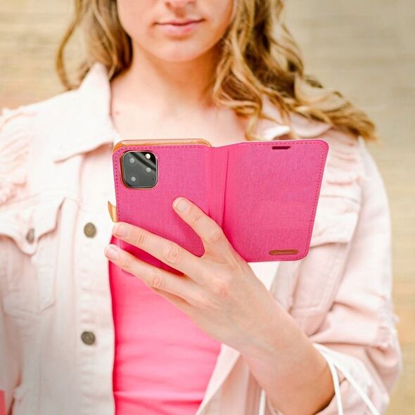 OEM Kabura CANVAS Book do IPHONE 16 Plus różowy 14167819 5903396308819