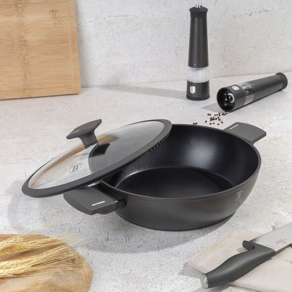 Berlinger Haus PŁASKI GARNEK TYTANOWY Z POKRYWĄ 28cm BERLINGER HAUS BH-8128 ANTRACIT 14171579 5999108467585