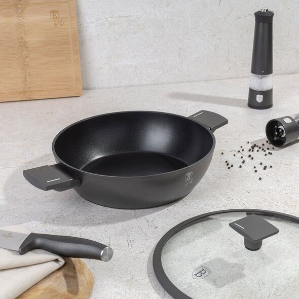 Berlinger Haus PŁASKI GARNEK TYTANOWY Z POKRYWĄ 28cm BERLINGER HAUS BH-8128 ANTRACIT 14171579 5999108467585