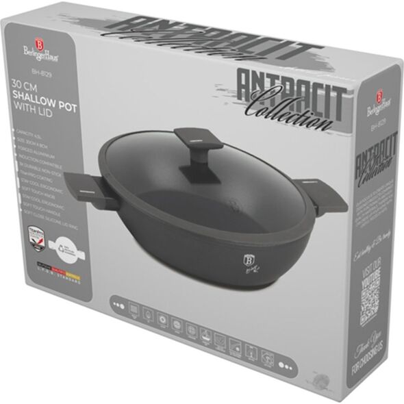 Berlinger Haus PŁASKI GARNEK TYTANOWY Z POKRYWĄ 30cm BERLINGER HAUS BH-8129 ANTRACIT 14171582 5999108467608