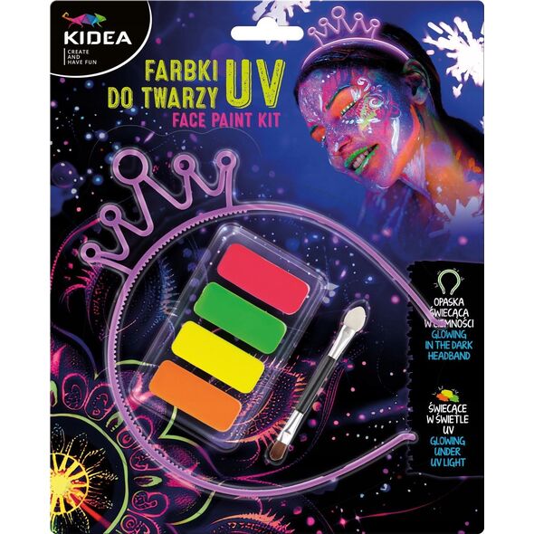 Derform FARBY DO TWARZY 4KOL UV OPASKA SWIEC W CIEMN KID 14172343 5906601700415