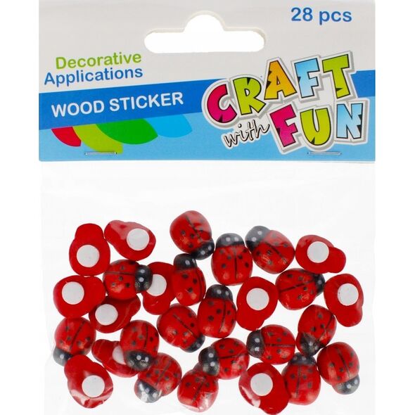 Craft with Fun OZDOBA DEK DREW BIEDRONKA 15MM 28SZT CF 12/288 14173778 5908275179313