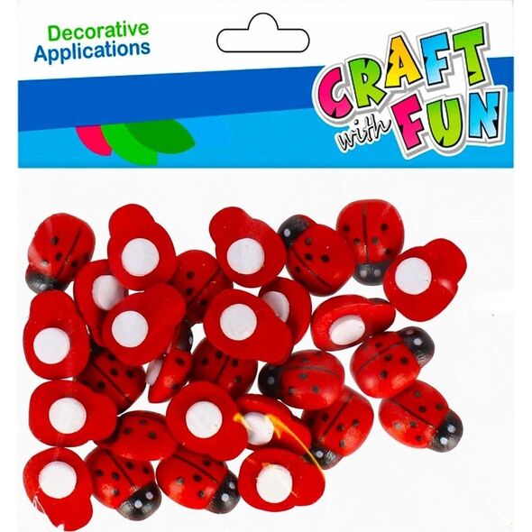 Craft with Fun OZDOBA DEK DREW BIEDRONKA 15MM 28SZT CF 12/288 14173778 5908275179313