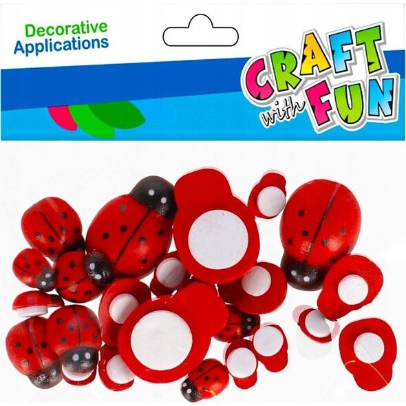 Craft with Fun OZDOBA DEK DREW BIEDRONKA MIX 24SZT CF 12/288 14173781 5908275179351