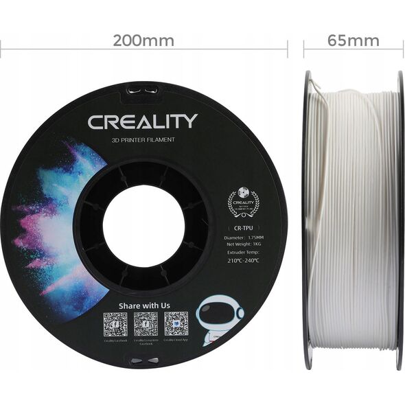 Creality Creality Filament TPU, 1kg, 1,75mm, White (3301040033) 14175697 6971636408833