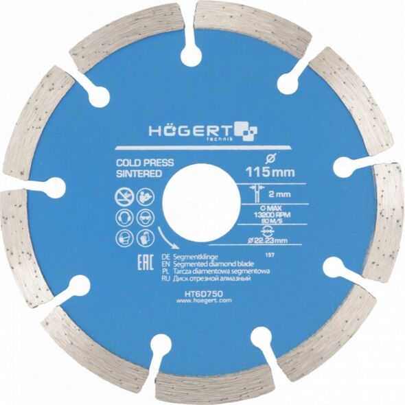 Högert Technik HOGERT TARCZA DIAMENTOWA 115x22,2/SEG. 14177353 5902801319990
