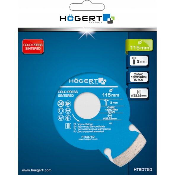 Högert Technik HOGERT TARCZA DIAMENTOWA 115x22,2/SEG. 14177353 5902801319990