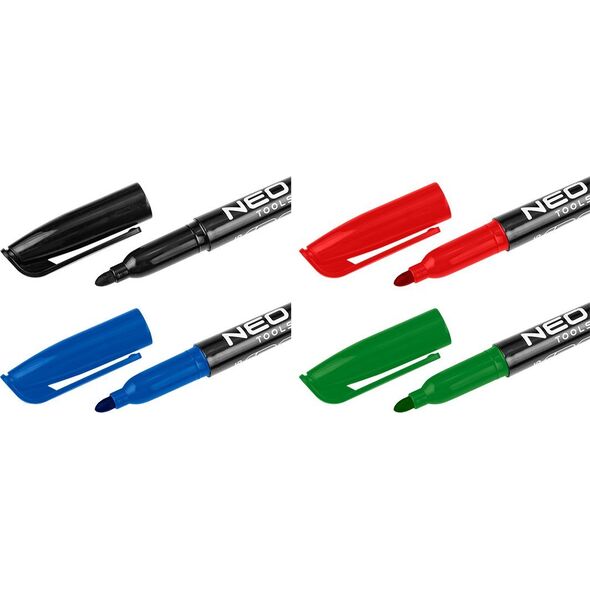 Neo Marker budowlany, 4 kolory, permanentny, wodoodporny, olejowy, 4 szt 14196216 5907558476019