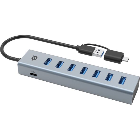 HUB USB Conceptronic Conceptronic HUBBIES21GP huby i koncentratory USB 3.2 Gen 1 (3.1 Gen 1) Type-A 5000 Mbit/s Szary 14198033 4015867238318