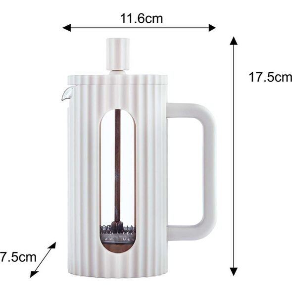 Klausberg ZAPARZACZ TŁOKOWY DO KAWY/HERBATY Z 350ml KLAUSBERG KB-7743 BIAŁY 14198898 5908287277434