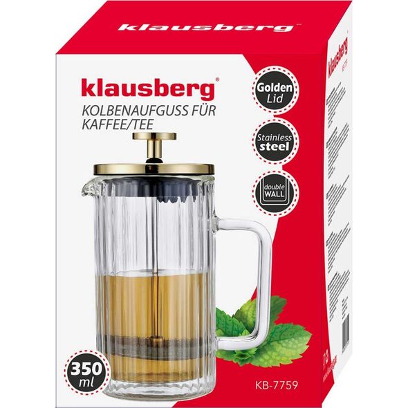 Klausberg ZAPARZACZ TŁOKOWY DO KAWY/HERBATY TERMICZNY 600ml KLAUSBERG KB-7759 14198933 5908287277595
