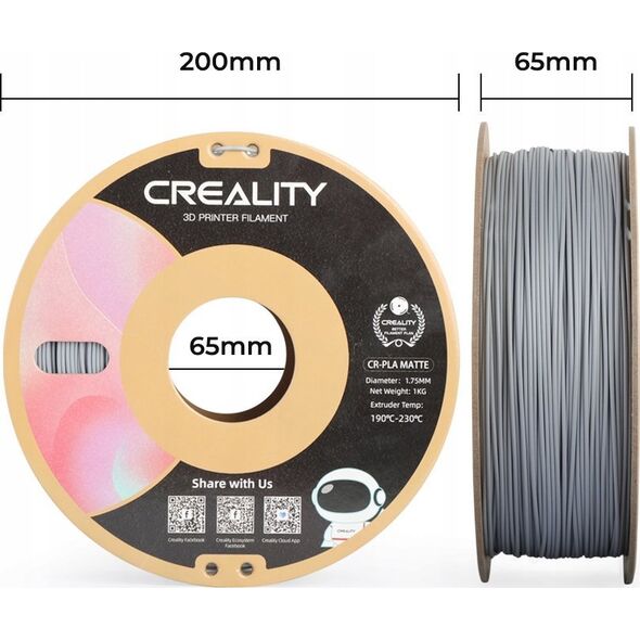 Creality Filament Creality PLA, 1kg, 1.75mm, grey (3301010066) 14202438 6971636408604