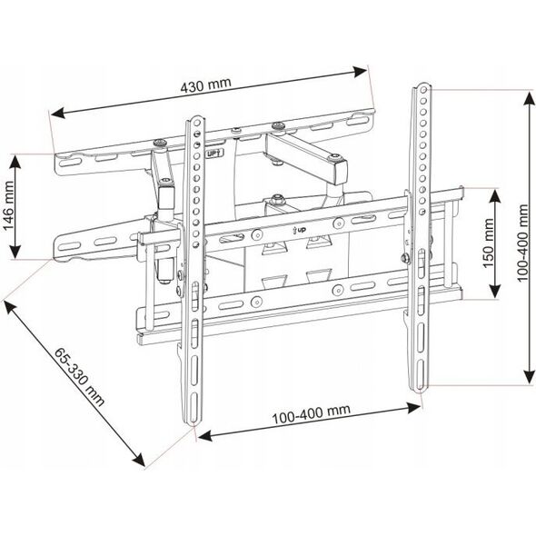 Art UCHWYT DO TV LCD/LED 23-60" 45KG AR-45 ART reg. pion i poziom 14205076 5902115404962