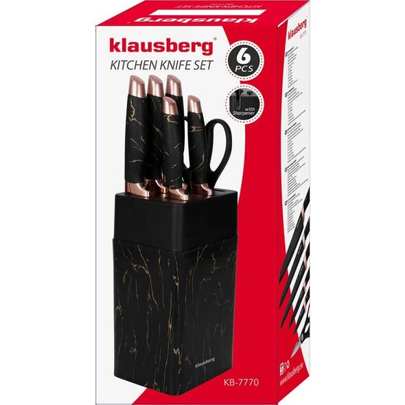 KingHoff ZESTAW NOŻY KUCHENNYCH W STOJAKU Z OSTRZAŁKĄ KINGHOFF KH-7770 14208544 5908287277700