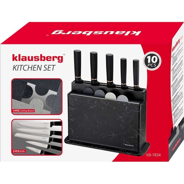 Klausberg ZESTAW NOŻY I DESEK KUCHENNYCH W STOJAKU KLAUSBERG KB-7834 14210972 5908287278349