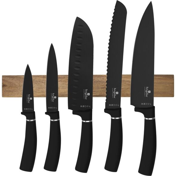Berlinger Haus ZESTAW 5 NOŻY KUCHENNYCH Z LISTWĄ BERLINGER HAUS BH-2885 MATTE BLACK 14214099 5999108474729