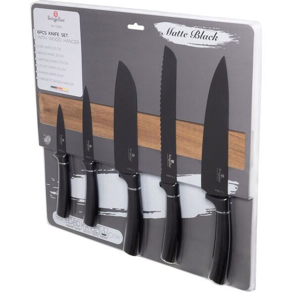 Berlinger Haus ZESTAW 5 NOŻY KUCHENNYCH Z LISTWĄ BERLINGER HAUS BH-2885 MATTE BLACK 14214099 5999108474729