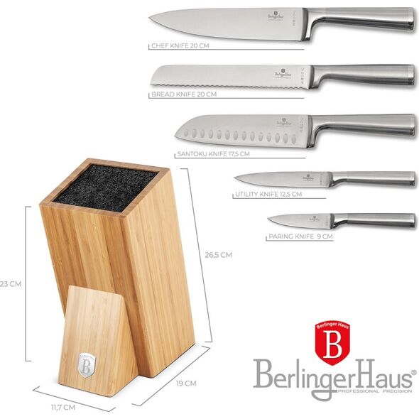 Berlinger Haus ZESTAW NOŻY BERLINGER HAUS BH-2805 W BLOKU BAMBUSOWYM 14214104 5999108466205