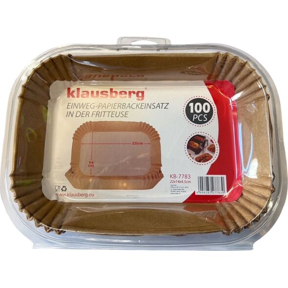 Klausberg WKŁAD PAPIEROWY DO FRYTOWNICY 22x14cm 100szt. KLAUSBERG KB-7783 14214111 5908287277830