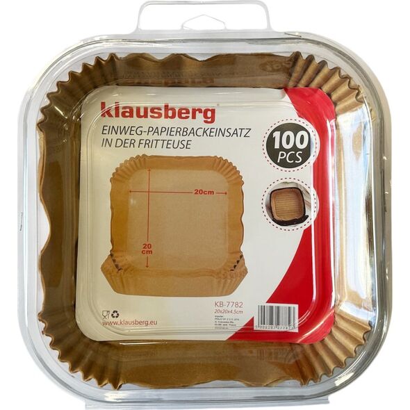Klausberg WKŁAD PAPIEROWY DO FRYTOWNICY 20x20cm 100szt. KLAUSBERG KB-7782 14214112 5908287277823
