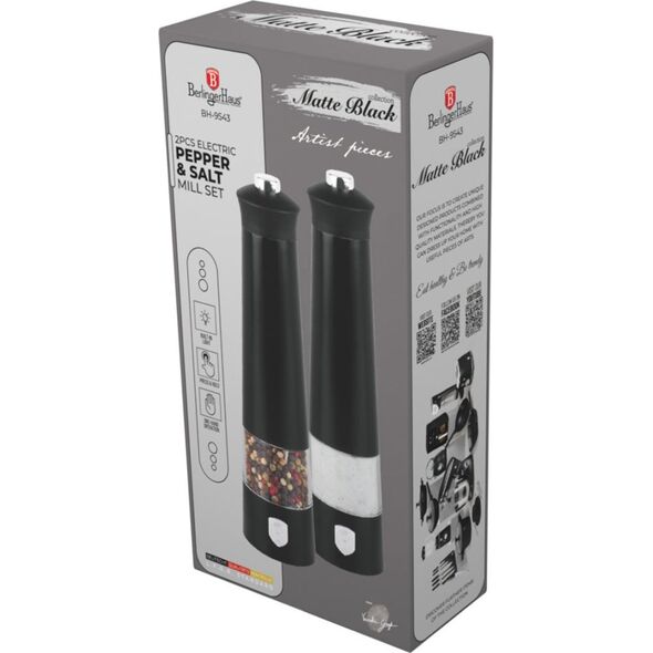 Młynek do przypraw Berlinger Haus MŁYNKI ELEKTRYCZNE DO PIEPRZU I SOLI BERLINGER HAUS BH-9543 MATTE BLACK 14214120 5999108476723