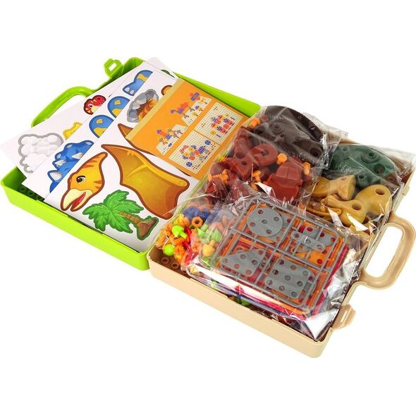 LeanToys Zestaw Plansza Klocki DIY Dinozaury Śrubokręt 14214749 5905515355780
