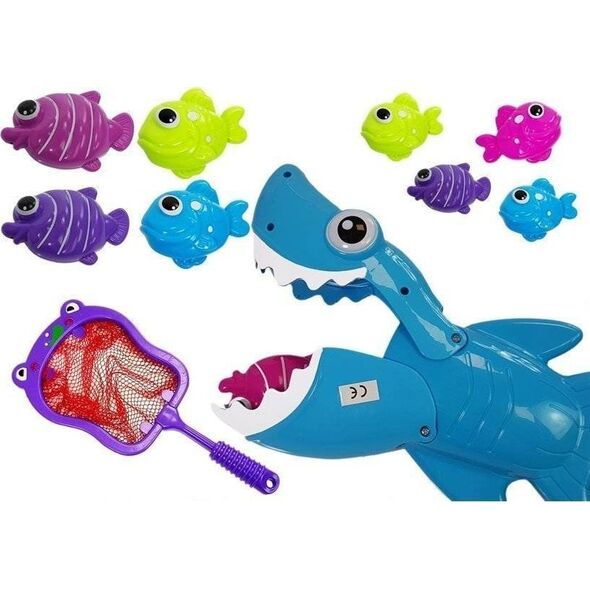LeanToys Gra Kąpielowa Rekin Łowca Rybek Siatka Podbierak 14214754 5905323218659