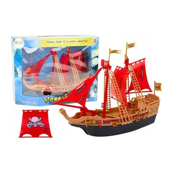 LeanToys Statek Piracki Światła Dźwięki Kółka Czarny 14214994 5905991020110