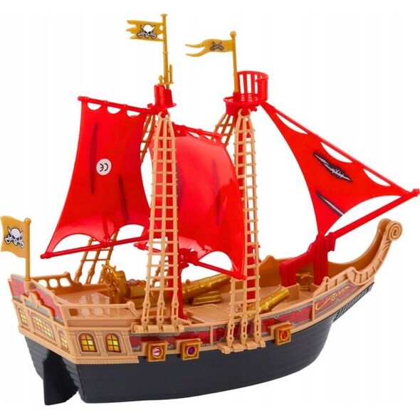 LeanToys Statek Piracki Światła Dźwięki Kółka Czarny 14214994 5905991020110