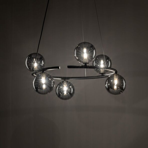 Lampa wisząca TKKRYWULT TK Lighting Anabelle 6843 lampa wisząca zwis 6x6W G9 czarna/grafitowa 14215401 5901780568436