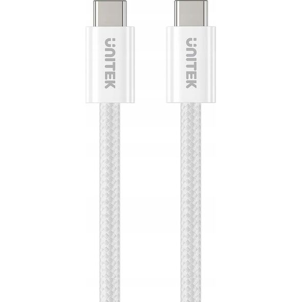 Kabel USB Unitek Unitek Kabel w oplocie zwijany magnetycznie USB C PD 100W biały 1m 14221932 4894160054821