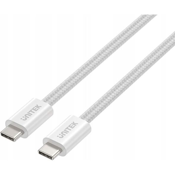 Kabel USB Unitek Unitek Kabel w oplocie zwijany magnetycznie USB C PD 100W biały 1m 14221932 4894160054821