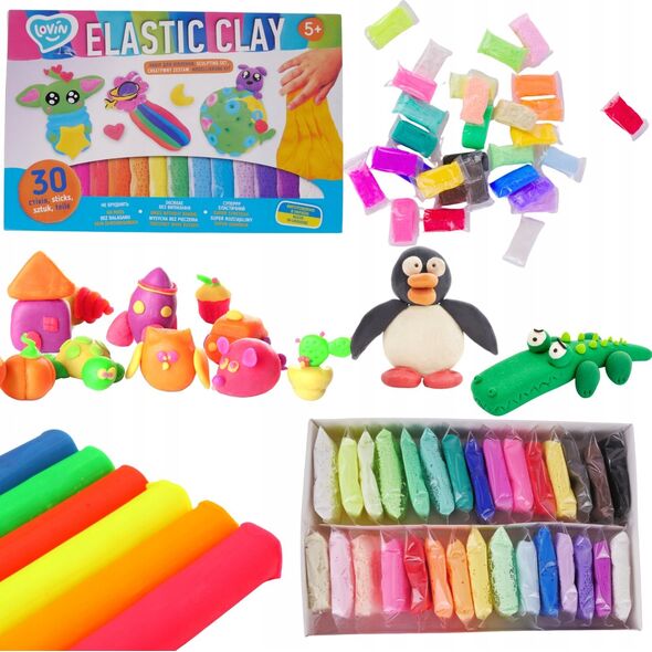 Maksik Ciastolina Zestaw Elastic Clay 30 sztuk TM Lovin 70141 14222771 4820199477645